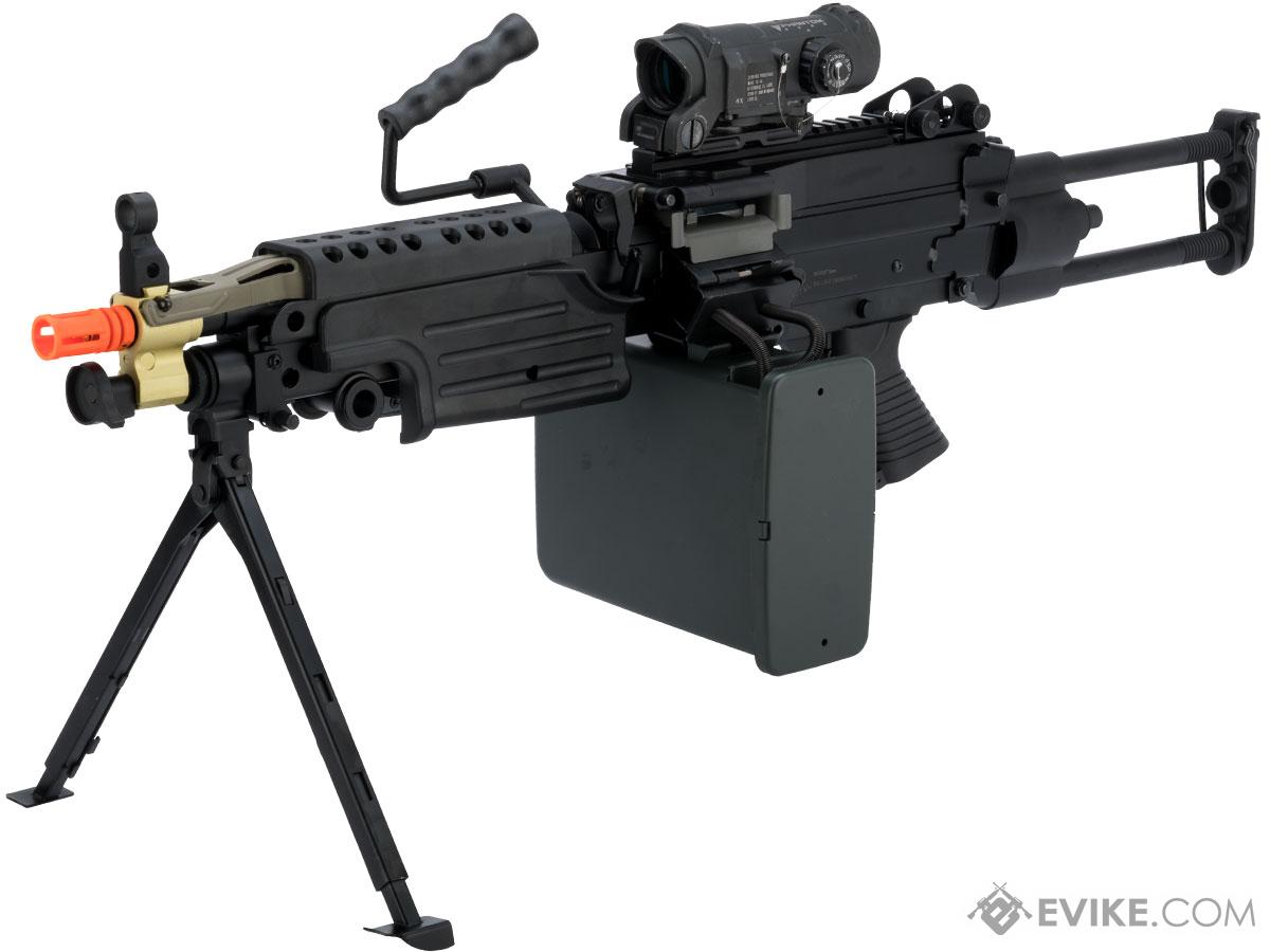 A K Full Metal M249 Airsoft Machine Gun Version Para Black AEG 
