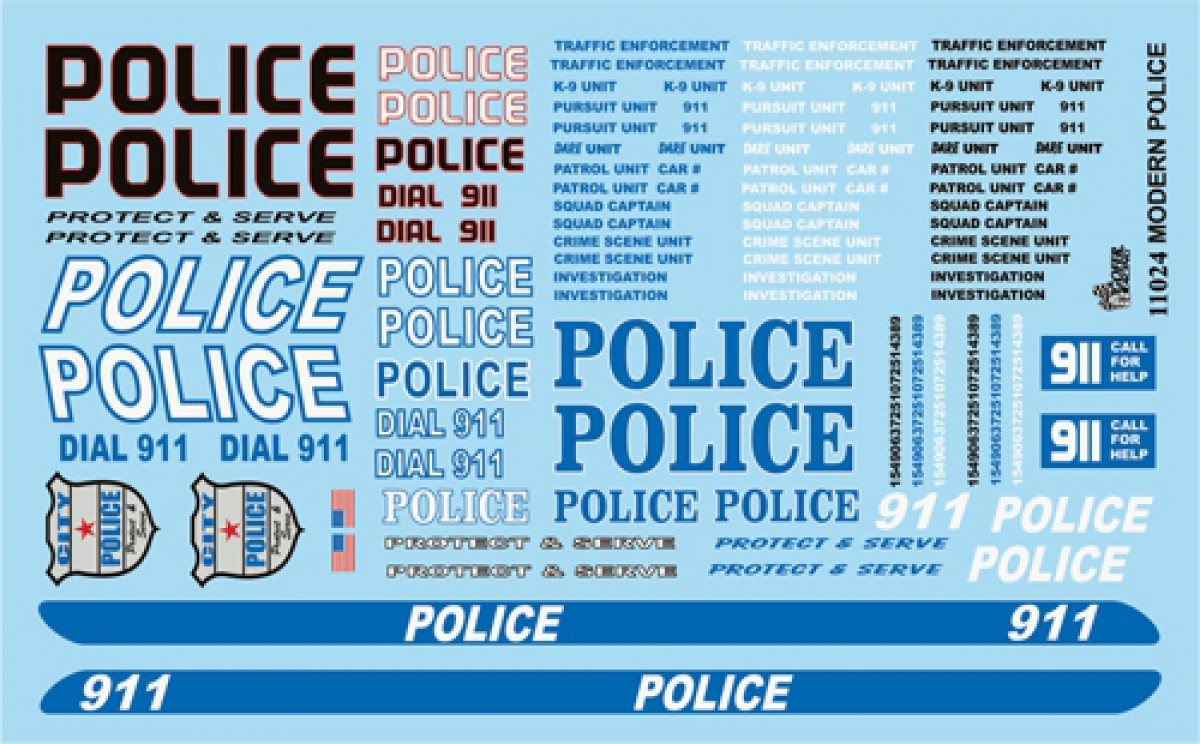 GOFER DECALS POLICE 911 PROTECT/SERV 1:2511024 